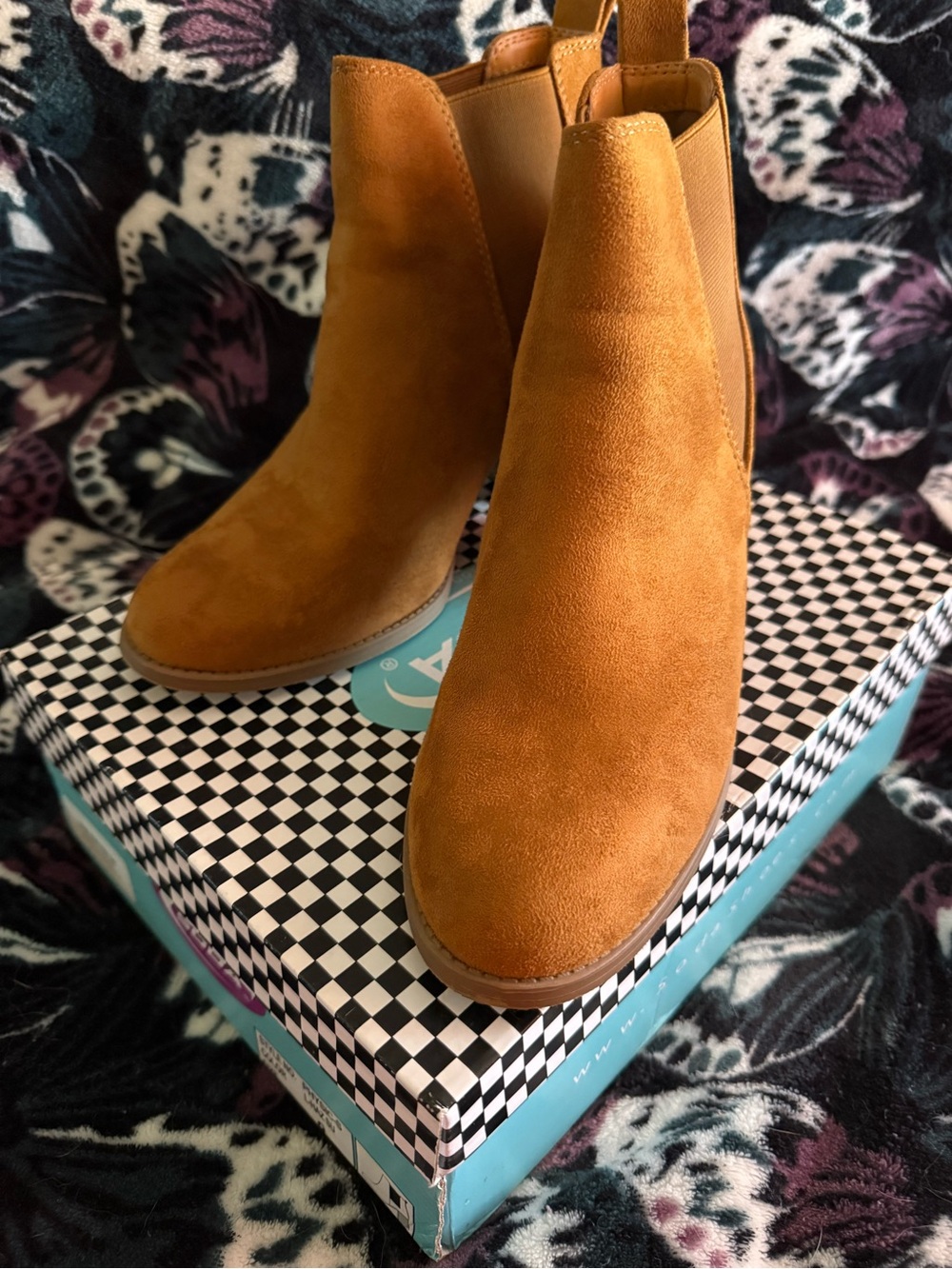 Soda Chestnut Suede Chelsea Ankle Booties